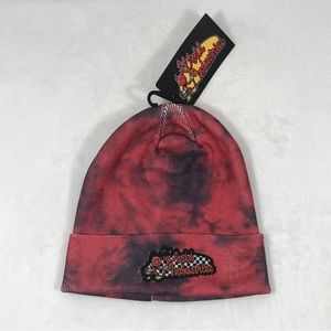 World Industries Skateboards Red Black Tie Dye Skate Winter Beanie Hat Cap OSFM
